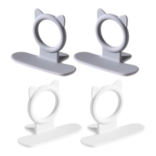 DOITOOL 4 piezas Elevadores para Tapa Inodoro Creativos Gris y Blanco Prácticos Tiradores para Tapa Wc con Buena Succión Protección Higiénica y Diseño Cómodo para Baño