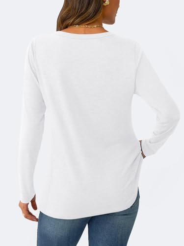 Women's Long Sleeve Shirts Casual Crewneck Tops Fall Fashion Soft Basic Tee for Work Business 20253