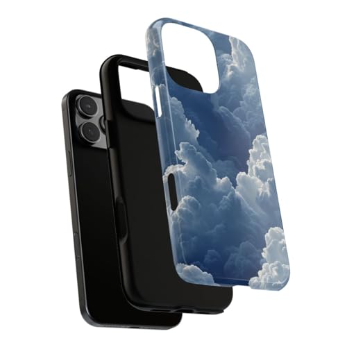 Coque iPhone 16 Pro Max protection résistante motif nuage bleu 3D antichoc