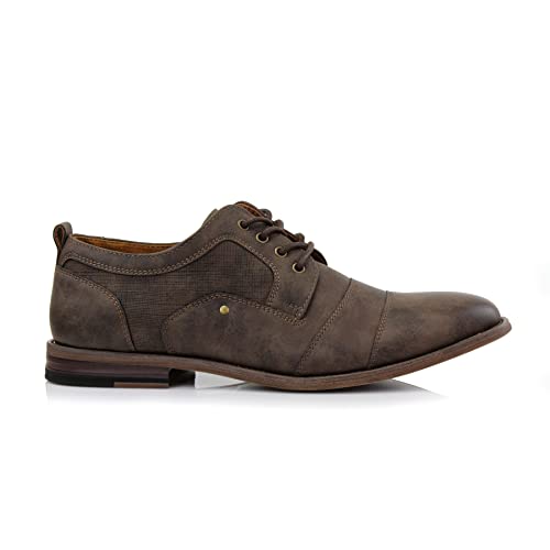 Image of Ferro Aldo Men's Modern Cap-Toe Derby Collection | Statement Dress Shoes in Floral, Woven, & Classic Styles