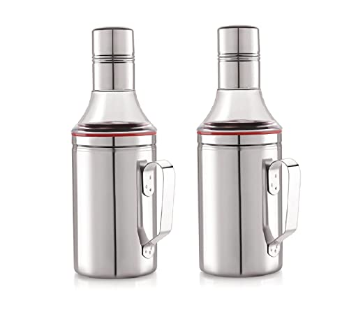 AKG STEEL Stainless Steel Oil Dispensers with Handle, 1000 ML, Pack of 2, Silver (B08LVXKH6N) Amazon Price History, Amazon Price Tracker