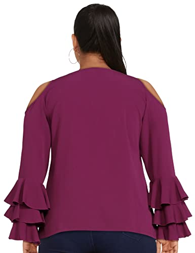Image of pluss Women's Solid Regular Fit Top (ALTP2725- Purple 2XL)