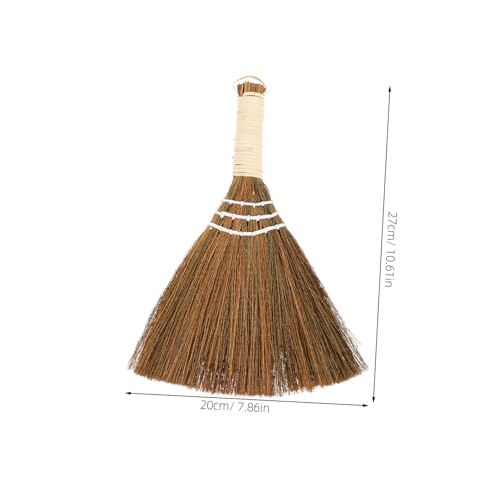 TOPPERFUN Besen Aus Miscanthusgeflecht Haarbesen Tischbürste Besen Zum Kehren Im Innenbereich Kaminbesen Besen Verquirlen Kleiner Handbesen Haushaltsbesen Kehrbesen Besen Mit Kurzem Stiel – Bild 3