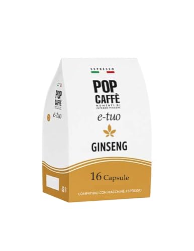 32 Capsule POP CAFFE E-TUO Bevanda GINSENG solubile Compatibili con Aroma Vero, Fior Fiore, Lui l' Espresso e Martello *