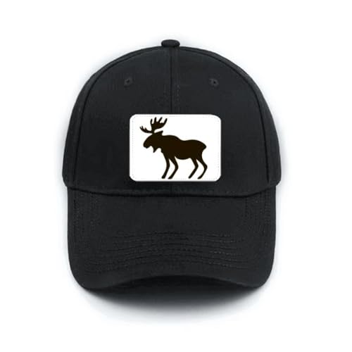 Casquette de baseball noire visière courbée broderie élan sauvage et boucle de réglage