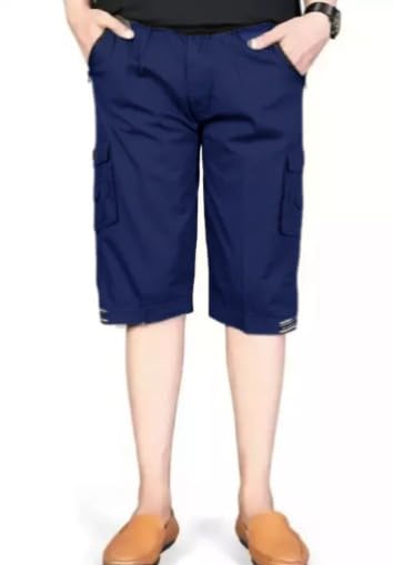 Men's Cotton Regular Fit Solid Shorts, 5 Button Pockets Cango Shorts-Plain-image-9