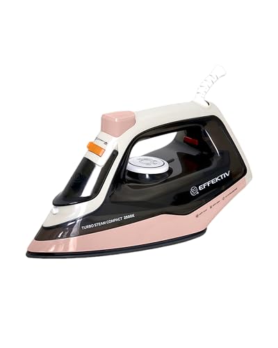 EFFEKTIV – Plancha de Vapor para Ropa 2500X | Suela Cerámica | Vapor Constante y Golpe de Vapor 500 g | Apta para Todo Tipo de Tejidos | Autolimpieza y Autoapagado | 2400W | Cable de 2,5 m