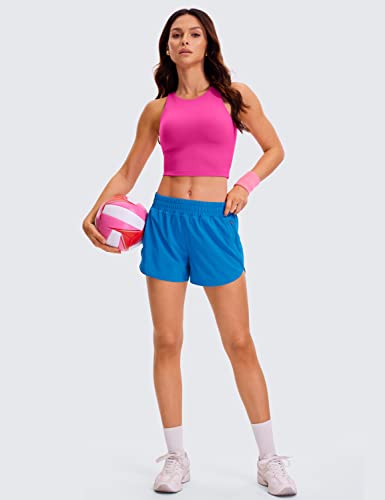 Image of CRZ YOGA Butterluxe Double Lined Crop Tank | Casual, Extremely Soft, Tight Fit, High Neck, Racerback, Sleeveless Tops for Women