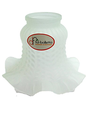 Fd-bolletta Rodillos Lunas de Vidrio para lámparas de Repuesto de Cristal Flores-Difusor para iluminación latón vl7 Altura: 10,5 cm, Cristal, 13,5 cm, diámetro Exterior Dulce 5,5 cm.