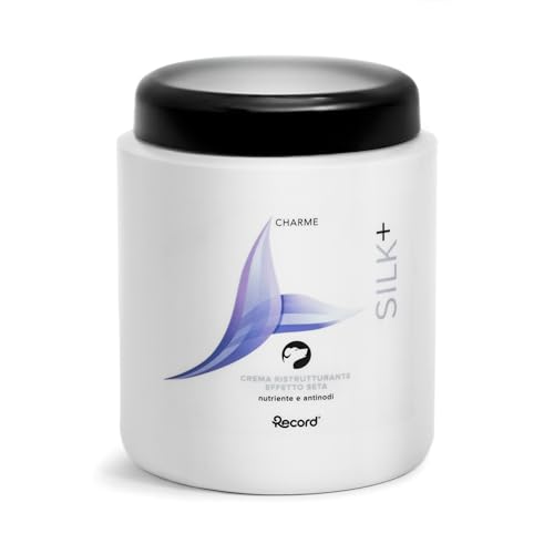 Record Charme - Crema reestructurante para Perro, Efecto Seda, nutritiva antinudos con Mantequilla de Cacao y Aceite de jojoba, 1 l, Fabricado en Italia
