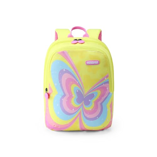Image of American Tourister Swiddle 4.0Bp Buterfly Ylw, Kids Activity Backpack, Age 4-6 Years, 2 Full Compartments