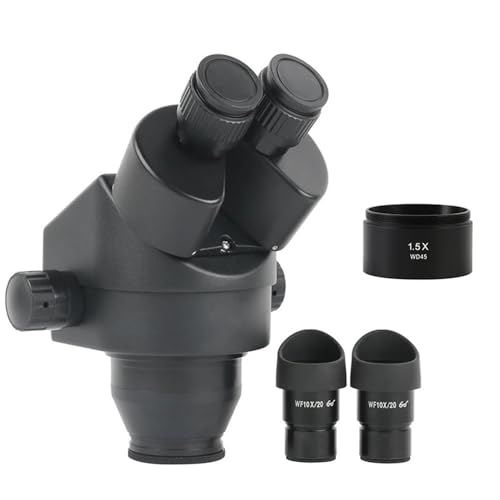 Microscope Continuous Zoom 7X-45X Stereo Binocular Microscope WF10X/20mm Eyepiece Barlow Lens for Phone PCB Soldering, 7X-67.5X (1.5X)