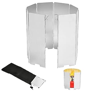EKKONG Pare-Vent Pliable en Alliage d’aluminium,Plates Pare-Brise de Camping, 8/10/12/16 Assiettes Pare-Vent de Camping Portable réchaud de Camping, Très durable