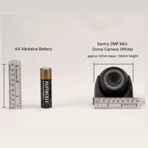 Sentry Cámara CCTV mini domo de 2 MP 1080p, lente de 3.6 mm, interior, exterior, color negro