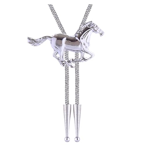 Image of HUABOLA CALYN Bolo Tie for Men Women, Native American Turquoise /Longhorn Bull /Eagle /Horse Bolo ties,Western Tie Costume