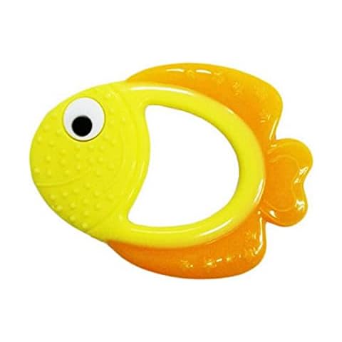 Teething Toys 3-6 Months, Teethers for Babies 3-6 6-12 Months for Teething Relief, Baby Teether Teething Toys 100% Silicone, Newborn Infant Sensory Baby Toys 0-6 Months,bebe mondo (Goldfish) Cover