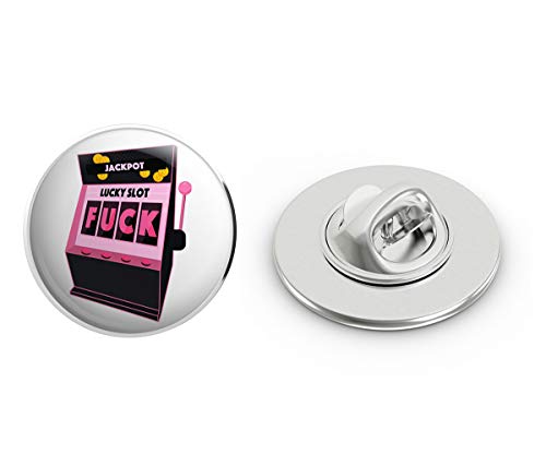 Cool Gambling Casino Slot Machine Jackpot Cartoon Round Metal 0.75