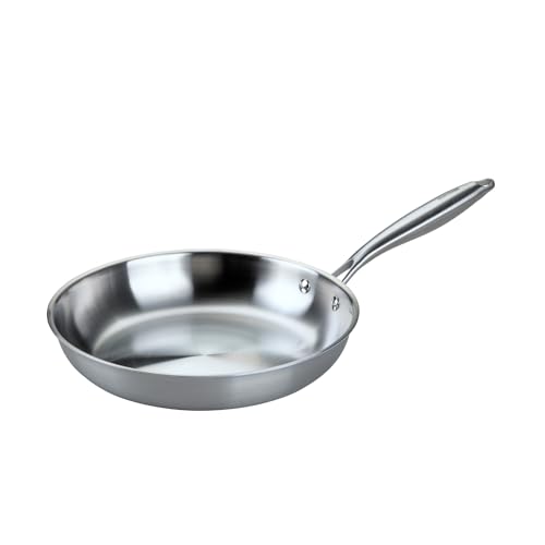 Fackelmann Vita3 Sartén Inoxidable 28 cm, Acero Inoxidable Triply con Triple Fondo Difusor, Sin Antiadherente, Sin PFA, Apta para Inducción, Gas, Vitro y Horno, Sellado Perfecto, Lavavajillas