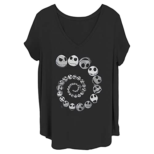 T-Shirt Disney Jack d'Halloween pour femme 3X noir vêtement décontracté de style