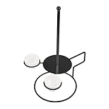 IMIKEYA Onion Ring Tower Stand with Sauce Cup Holders - Black Metal Onion Ring Holder Stand for Parties - Events and Gatherings for Donuts Snacks and Desserts Display