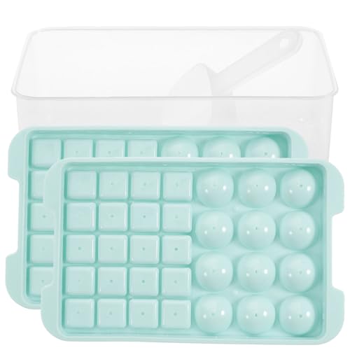 Molde para cubitos de hielo y bandeja con tapa y pala 2 piezas miniatura 1