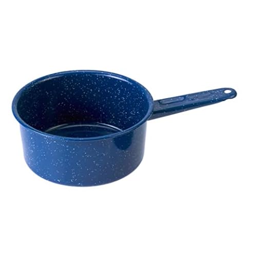 GSI Outdoors 2 qt Sauce Pan | Enameled Steel Sauce Pan for Camping, Cabin and Farmhouse Kitchen