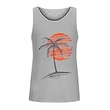 Herren-Sommer-Tank-Top, ärmellos, hawaiianisches bedrucktes Tank-Top, Rundhalsausschnitt, Muskelshirt, Strandurlaub, Weste, Herren, lässig, lockeres Top, Laufen, leicht, schnell trocknend, Bluse