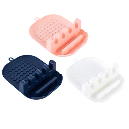 COLLBATH 3PCS Pot Lid Holder and Spoon Storage Rack Kitchen Utensil Organizer Easy Clean and Stable Design for Covers Spatulas and Ladles Kitchen Accessory