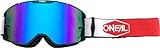 6033-217 - Oneal B-20 2020 Plain Radium Motocross Goggles Teal Red (Radium Blue)
