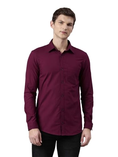 Image of THE SOUL PATROL Men's Casual Regular Fit Full Sleeve Premium Cotton Button-Down Shirt with Single Patch Pocket - Stylish, Classic, Comfortable, and Elegant for Everyday Wear