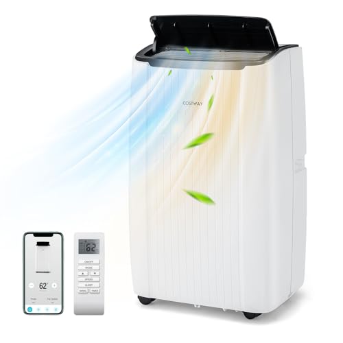COSTWAY 12000BTU mobile Klimaanlage mit Abluftschlauch, 4-in-1 Klimagerät mit Heizung, Lüfter & Entfeuchter, 24H Timer, Schlafmodus, Fernbedienung &...