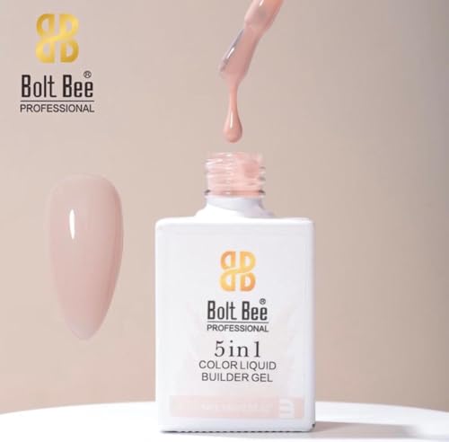 Image of Bolt Bee PROFESSIONAL BIAB - Builder in a Bottle 15ml | Soak Off UV & LED Gel Polish | Nail Strengthener, Base & Builder Gel in One Builder in a Bottle, 15ml, Soak Off UV & LED Gel Polish, Nail Strengthener Base & Builder Gel, Long-Lasting Chip-Resistant Formula, 6 Shades (03- Soft Blush)