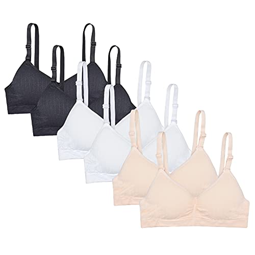 VeaRin Girls Bras 32A Seamless Foam Bras Training Bras with Lightly Padded 6 Pack 32A Black
