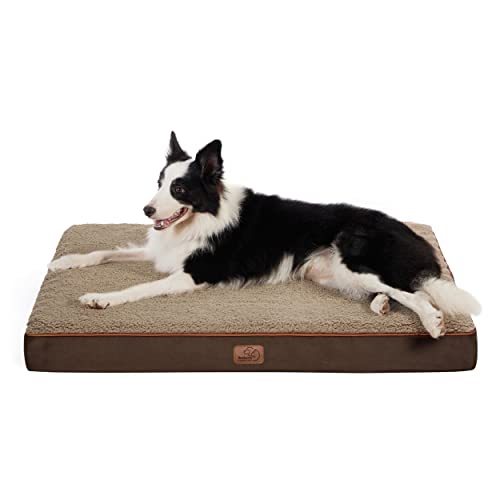 Bedsure Dog Bed for Large Dogs – Orthopedic Waterproof Puppy Beds with Removable Washable Cover, Egg Crate Foam Pet Mat, Suitable for Pet Up to 65 lbs