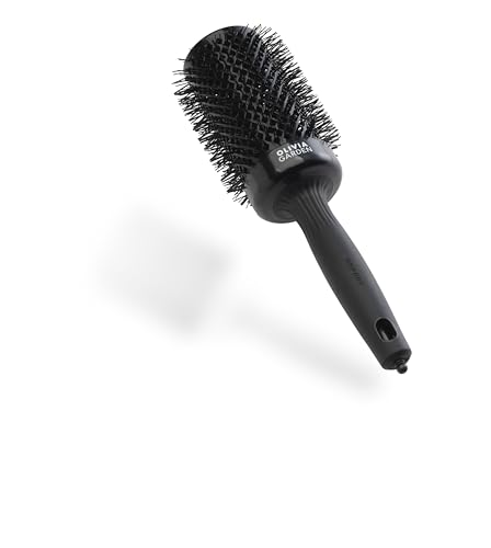Olivia Garden Expert Blowout Shine – Noir - 55 - Brosse ronde en céramique antistatique pour brushing brillant et sans frisottis