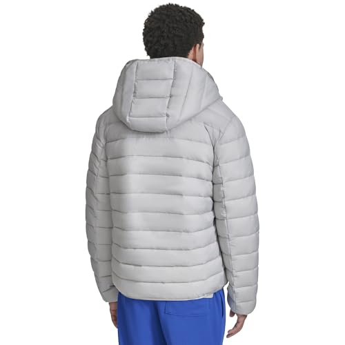 Champion Jaqueta masculina acolchoada leve de desempenho com capuz, Gelo, M