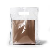 Purple Q Crafts Plastic Bag With Die Cut Handle 9' x 12' Clear Merchandise Bags 100 Pack for Retail, Gifts, Trade Show and More