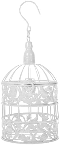 Luxshiny Decorative Bird Cage Vintage Iron Bird Cage Metal Wall Hanging Bird Cage Wedding Gift Cards Holder Table Centerpieces Round Birdcages for Small Birds Party Indoor Ourdoor Decoration