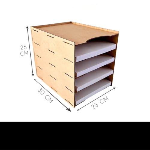 Organizador De Documentos A4 + De 2000 Folhas Escritório Mdf Crú Divisórias(1,MDF Branco)