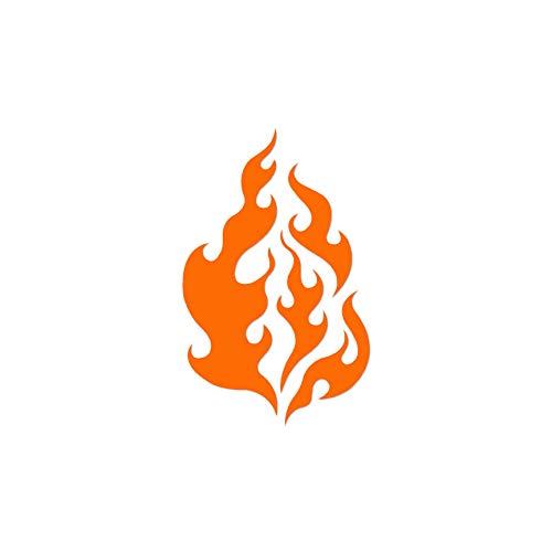 Image of Fire Flames Art - Vinyl Decal Sticker - 5.75 inch x 9.25 inch - Orange