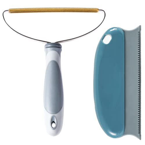 Reusable Lint Roller, Dog Cat Hair Remover, Dog Hair Carpet Rake Remove Everyday Furniture, Clothes, Car Upholstery Pet Hair, 2-Pack Combination Carpet Hair Removal Tool #TOP8