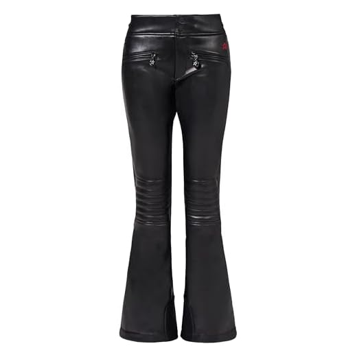 Perfect Moment, Aurora Mid Rise Flare Ski Pant, S, Black (Faux Leather)