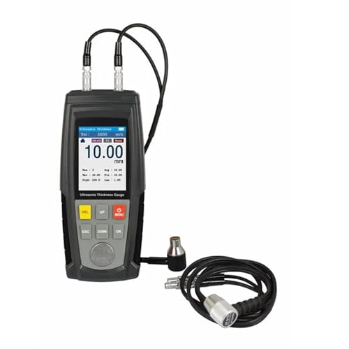 Medidor de Espesor WT130A Digital Ultrasonico para Metal, Plastico y Vidrio, Rango 1.0-300mm, LCD a Color, Medidor de Velocidad de Sonido