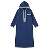 Lmdudan 2026 Middle East Arab Robes for Men Muslim Thobes - Long Sleeve Loose Hood Long Gown Dress Muslim...