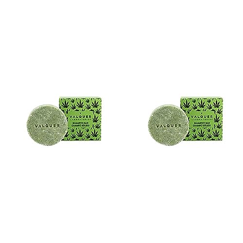 Valquer Laboratorios Champú Sólido Exótico Hemp (Extracto de Cannabis y Aceite de Cáñamo), Sin Jabón Sin Plásticos, Champú Órganico y Natural, 50 Gr (Paquete de 2)