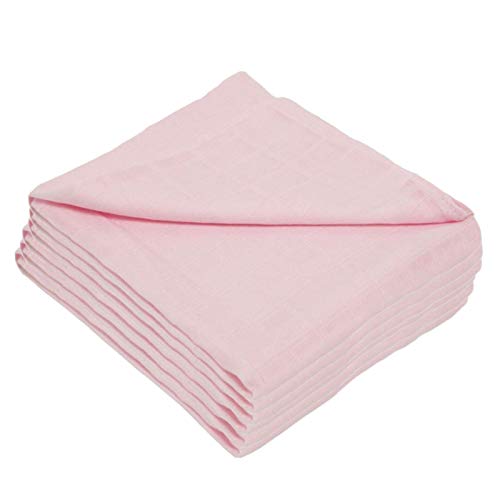 Baby Togs Muslin Cloths for Baby Baby Muslin Squares, Burp Cloths for Boys and Girls Pink 6 Pack