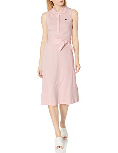 Women's Sleeveless Belted Pique Polo Dress