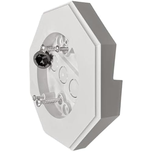 iMBAPrice IMBA-8141 White Vertical Siding Lamp Mounting Kit with Built-in Electrical Box, 1/2-Inch (0.5") PVC Octagon Mounting Block for Outdoor Light Fixtures, 1-Pack