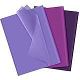 Voarge 100/120 Blatt Seidenpapier 35 x 50 cm, Bastelpapier Geschenkpapier für Geschenkverpackung Geburtstagsfeier Hochzeit Kunsthandwerk (Lila)