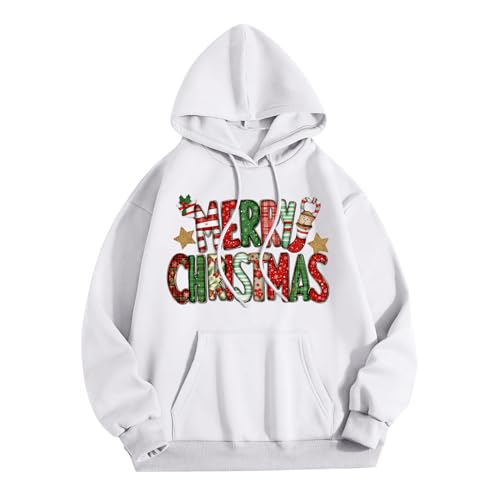 Men's Merry Christmas Graphic Hoodies Drawstring Casual Sweatshirt Drop Shoulder Pullover Holiday Top Fall Home4